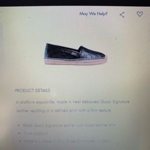Gucci black leather espadrilles size 7.5